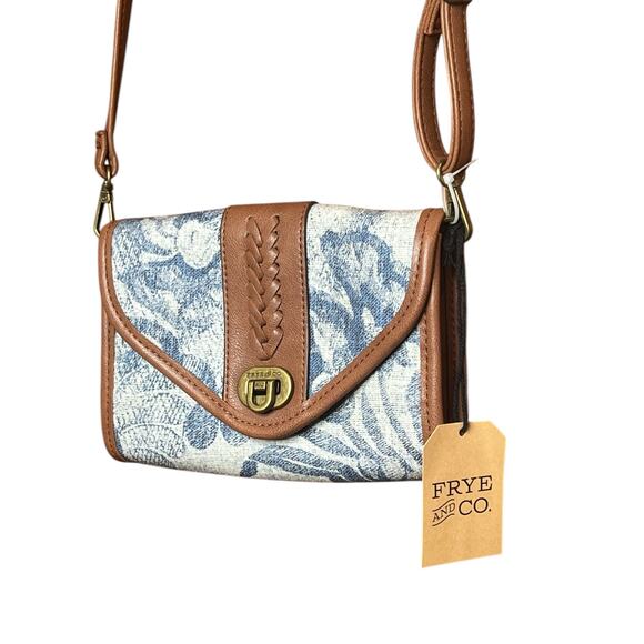 frye & co. Handbags - Frye & Co. Denim Floral Crossbody Purse - NWT